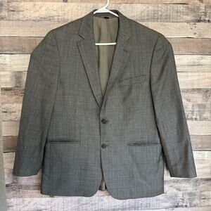 Haspel Worsted Wool Blazer Sport Coat Mens 41R Gray 2 Button Business